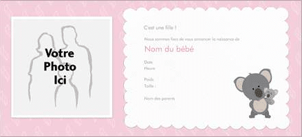 Faire part naissance fille