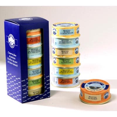 Coffret 7 rillettes de poisson à 18,20 euros