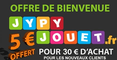 5€ offert pour 30€ d’achat sur Jypy Jouet